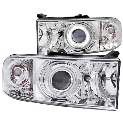 Anzo 1994-2001 Dodge Ram Projector Headlights w/ Halo Chrome