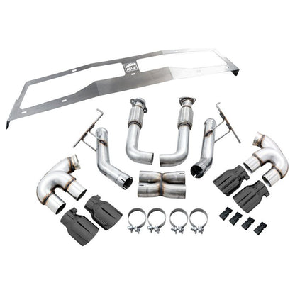 AWE Tuning 2020+ Chevrolet Corvette (C8) Track Edition Exhaust - Quad Diamond Black Tips