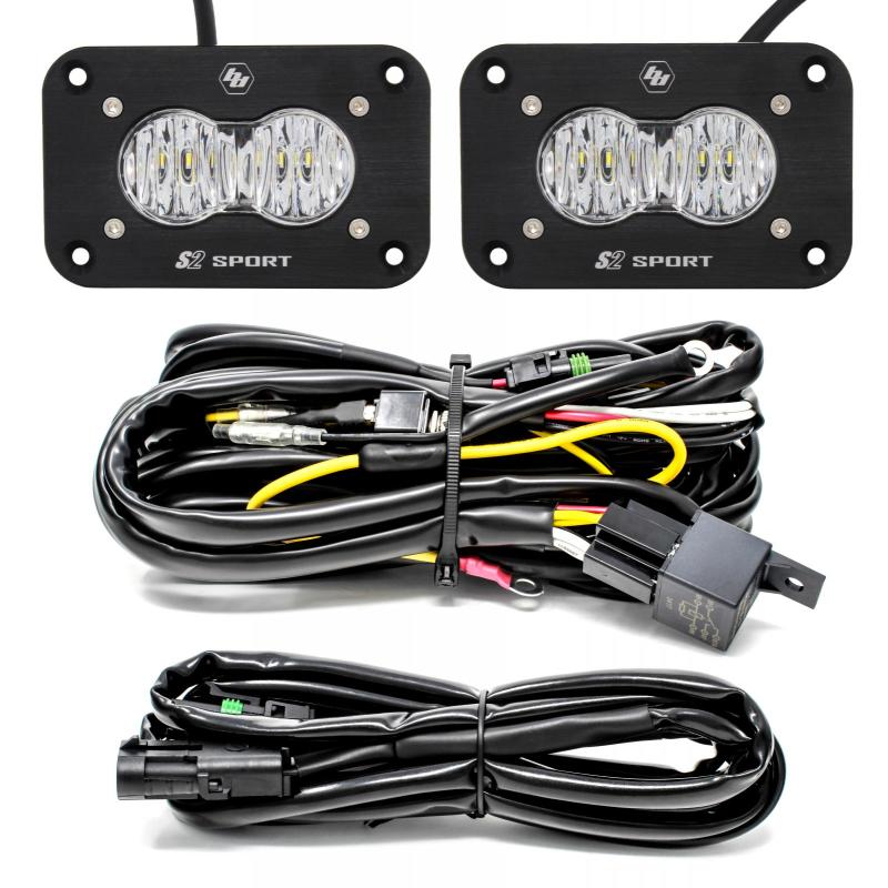 Baja Designs S2 Sport Black Flush Mount LED Light Pod Reverse Kit - Work/Scene