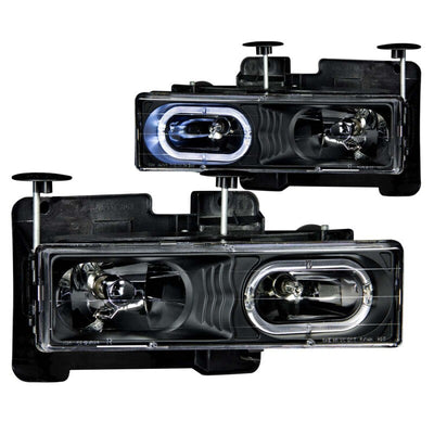 Anzo Black Crystal Halo Headlights 1992-1999 Chevy Suburban