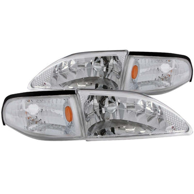 Anzo 1994-1998 Ford Mustang Crystal Headlights Chrome
