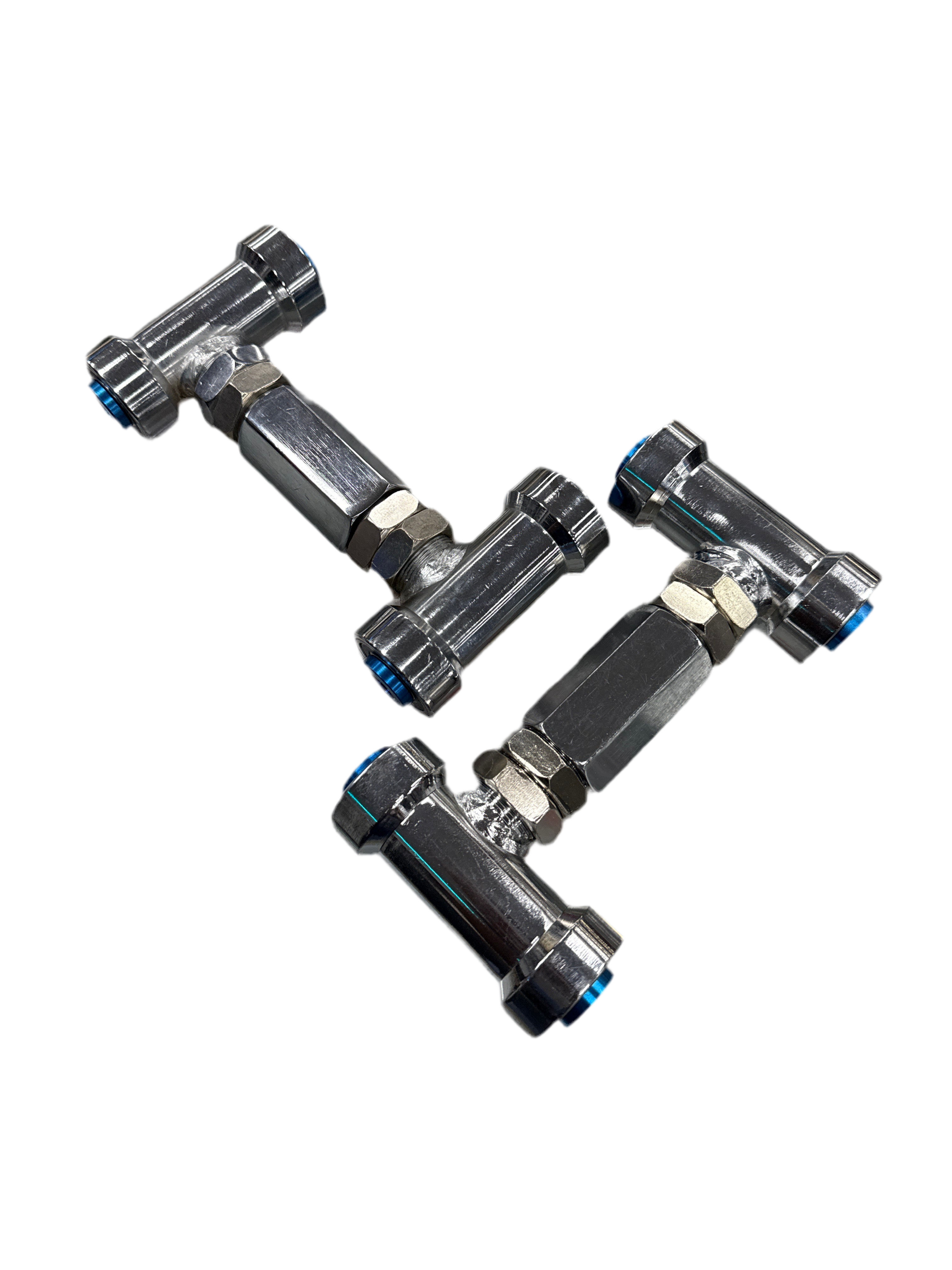 NNR Front Upper Camber Arms Nissan 300ZX / R32GTR Polished Silver with Blue Bushing Ends