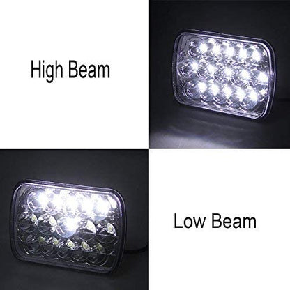 Black Pair 45w 7x6 5x7 6052 6054 H5054 H6054 Hilow Sealed Beam LED Headlights Replacement For Chevy Express Cargo Van 1500