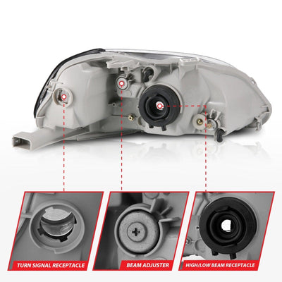 Anzo 1996-1998 Honda Civic Crystal Headlights Black