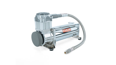 Air Lift 4 Gal. Polished Tank w/ Viair 444c Chrome Compressor (Incl. Fittings & Mounting Hardware) 27802