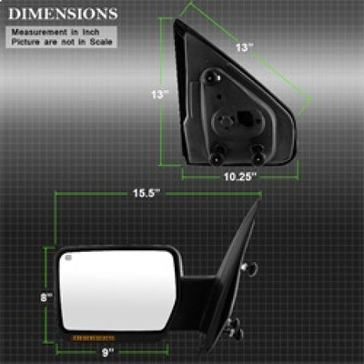 SPYDER Xtune Ford F150 07-14 Power Heated Amber LED Signal OE Mirror Left MIR-03349EH-P-L 9935336