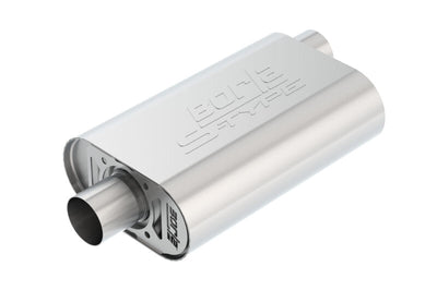 Borla CrateMuffler SBC Hot 350/383 2.5 inch Offset/Center 14in x 4.35in x 9in Oval Muffler 400819