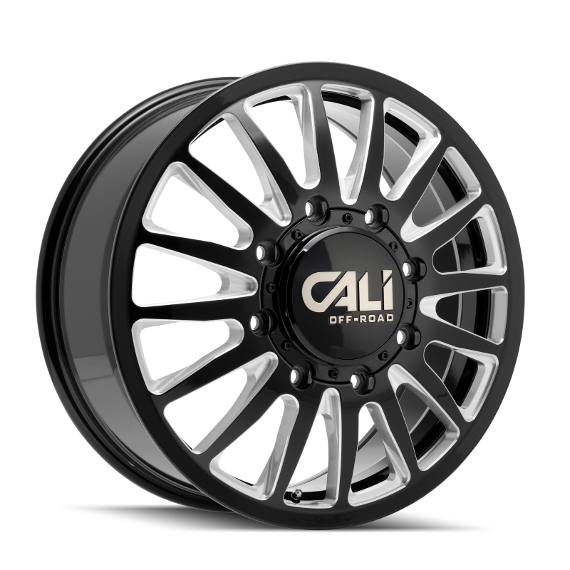 Cali Off-Road 9110D Summit Dually 22x8.25 / 8x165.1 BP / -192mm OS / 121.3mm Hub Gls Blk Mill Wheel 9110D-22881BMR192