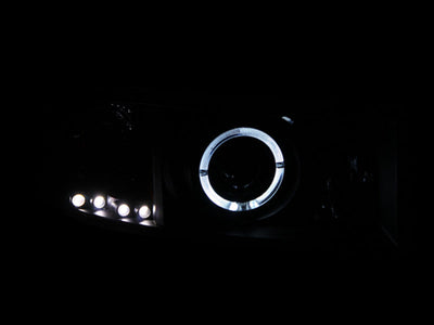 Anzo 1994-2001 Dodge Ram Projector Headlights w/ Halo Black