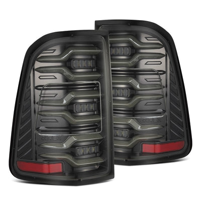 AlphaRex 19-21 Dodge Ram 1500 Luxx-Series LED Tail Lights Alpha-Black w/Activ Light/Seq Signal 640030 *Discontinued
