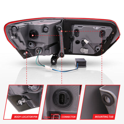 Anzo 2014-2016 Jeep Grand Cherokee LED Taillights Red/Smoke