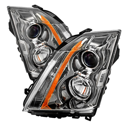 SPYDER Xtune Cadillac Cts 08-12 / CTS-V 09-12 Halogen Onlyprojector Headlights Chrome HD-JH-CACTS08-AM-C 9027246