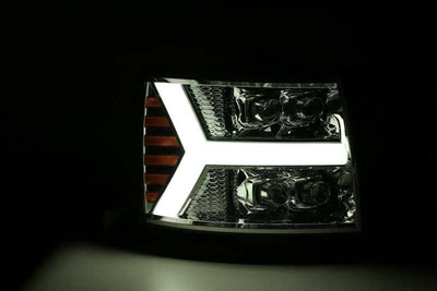 AlphaRex 07-13 Chevy 1500HD NOVA LED Proj Headlights Plank Style Chrm w/Activ Light/Seq Signal 880207 *Discontinued