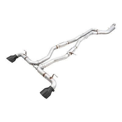 AWE 2020+ Toyota Supra A90 Resonated Track Edition Exhaust - 5in Diamond Black Tips