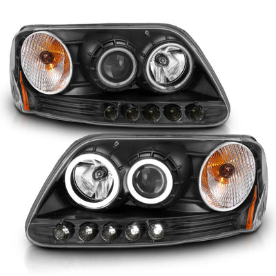 Anzo 1997-2003 Ford F-150 Projector Headlights w/ Halo Black (CCFL)