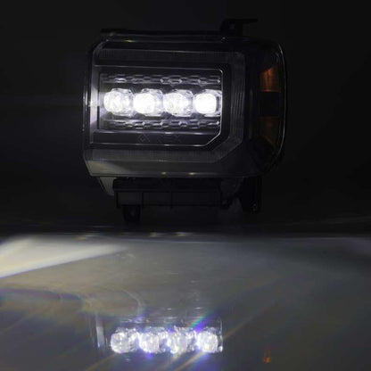 AlphaRex 14-18 GMC Sierra NOVA-Series LED Projector Headlights Black
