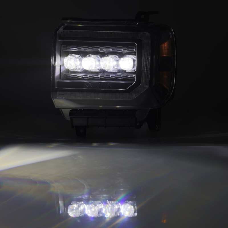 AlphaRex 14-18 GMC Sierra NOVA-Series LED Projector Headlights Black