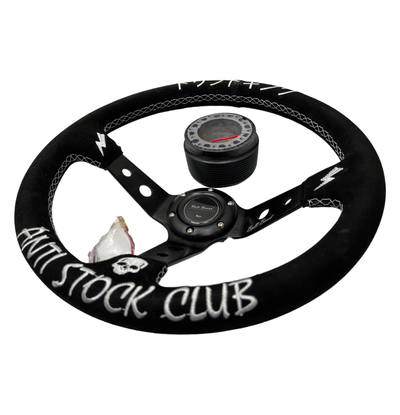 Suede Steering Wheel + Hub Adapter Kit For Subaru Impreza WRX STI Legacy Eclipse