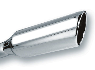 Borla 2.25in Inlet 4in Round Rolled Angle Cut x 12in Long Embossed Exhaust Tip 20245