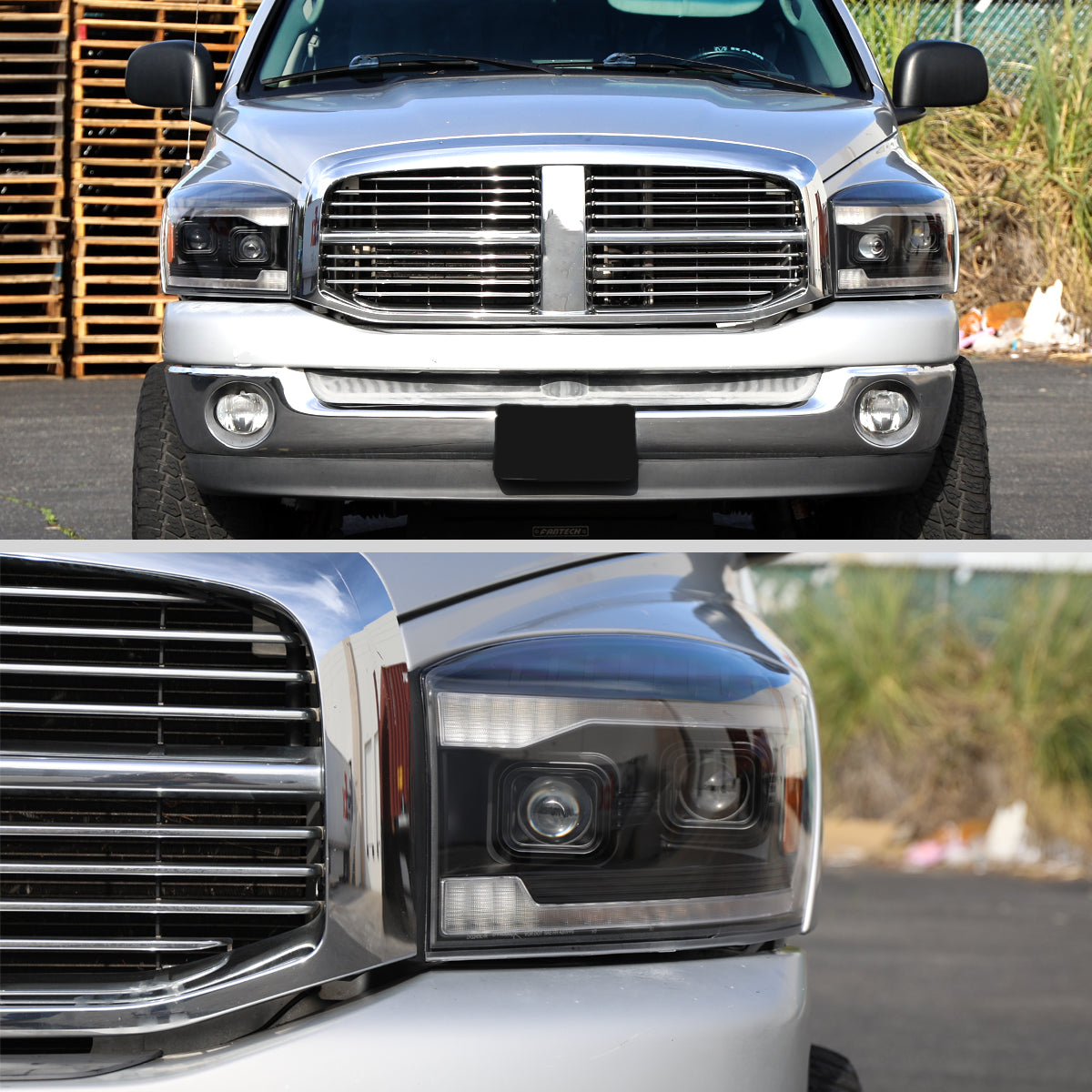 Spec-D 06-08 Dodge Ram 1500 2500 3500 Projector Led Headlight Black