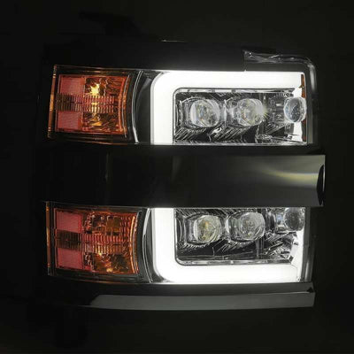 AlphaRex 15-18 Chevy 2500HD NOVA LED Proj Headlights Plank Style Chrome w/Activ Light/Seq Signal/DRL 880228 *Discontinued