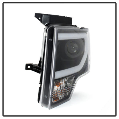 Spyder Ford F150 13-14 Projector Factory Xenon Model- Light Bar DRL Blk PRO-YD-FF15013-LBDRL-HID-BK