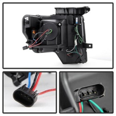 Spyder Ford F150 09-14 Projector Headlights Halogen Model- Light Bar DRL Blk PRO-YD-FF15009-LBDRL-BK 5077592