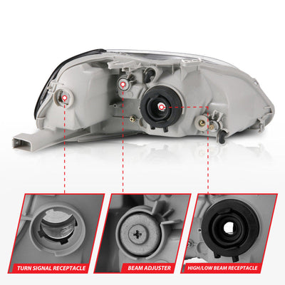Anzo 1996-1998 Honda Civic Crystal Headlights Black