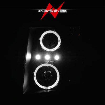 Anzo 2007-2013 Chevrolet Silverado 1500 Projector Headlights w/ Halo Black