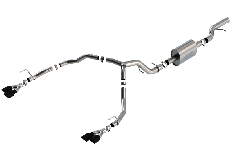 Borla 21-22 Chevrolet Tahoe 6.2L V8 2/4WD 4DR T-304 SS S-Type Cat-Back Exhaust w/ Black Chrome Tips 140859BC