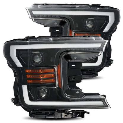 AlphaRex 18-20 Ford F150 PRO-Series Halogen Projector Headlights Jet Black