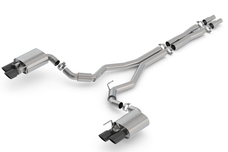 Borla 2018 Ford Mustang GT 5.0L AT/MT 3in S-Type Catback Exhaust Black Chrome Tips w/ Valves 140742BC