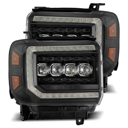 AlphaRex 14-18 GMC Sierra NOVA-Series LED Projector Headlights Black