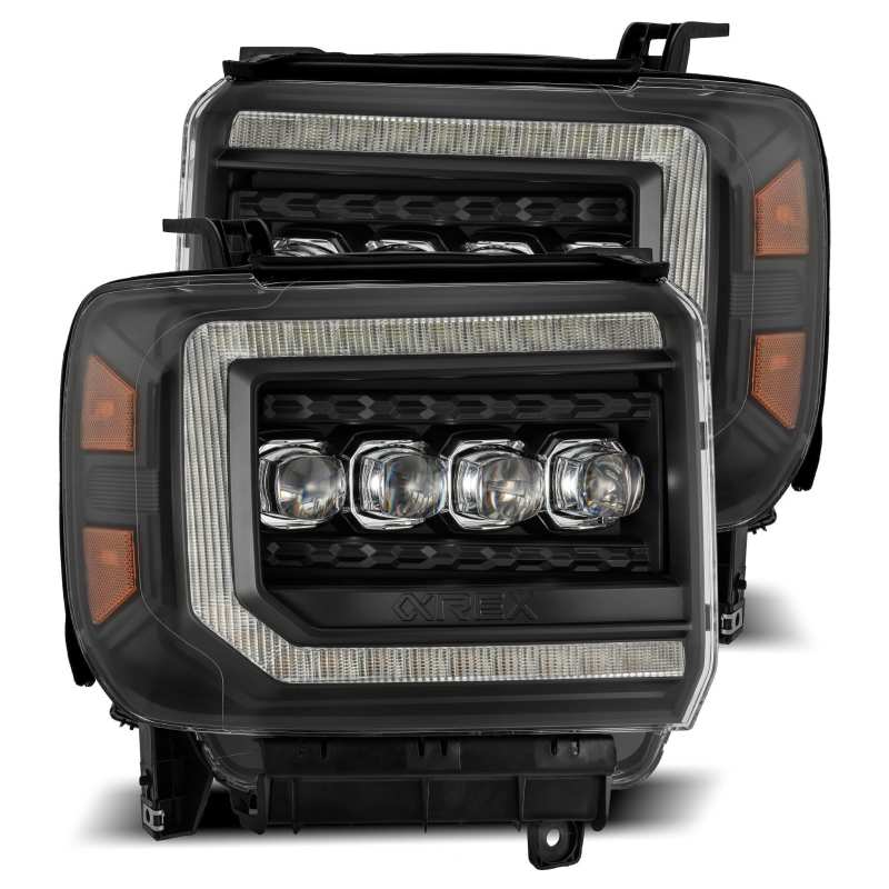 AlphaRex 14-18 GMC Sierra NOVA-Series LED Projector Headlights Black