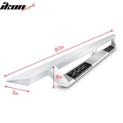 2007-2018 Chevy Silverado Sierra IKON V1 Silver Running Board Steel
