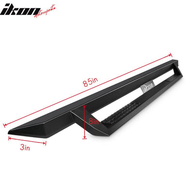 2009-2023 Dodge Ram 1500 IKON V1 Style Black Running Board Solid Steel