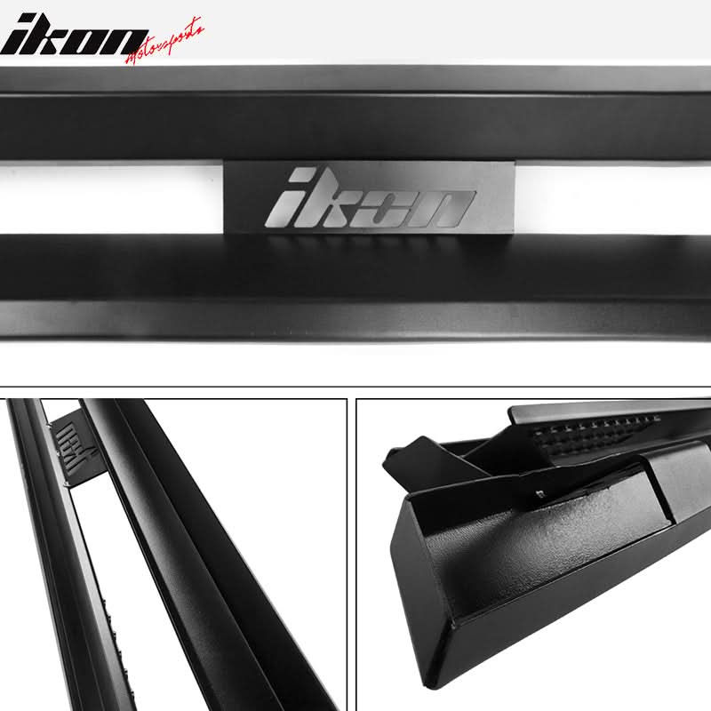 2009-2023 Dodge Ram 1500 IKON V1 Style Black Running Board Solid Steel