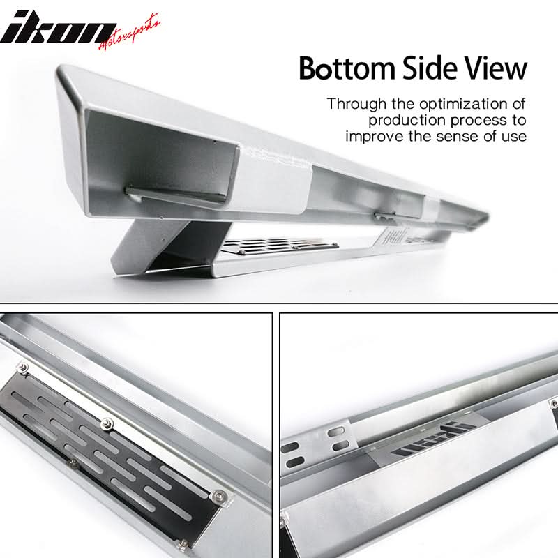 2007-2018 Chevy Silverado Sierra IKON V1 Silver Running Board Steel