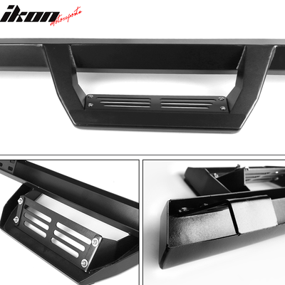 1999-2016 Ford F-250 Superduty IKON V2 Black Running Board Solid Steel
