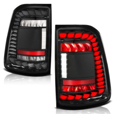 ANZO 19-24 RAM 1500 (Factory LED Models ONLY) Full LED Tail Lights SeqSig Black - Pair 311481A