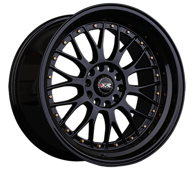 XXR 521 Wheel Black / Gold Rivets 18x8.5 +25 5x4.5,5x120