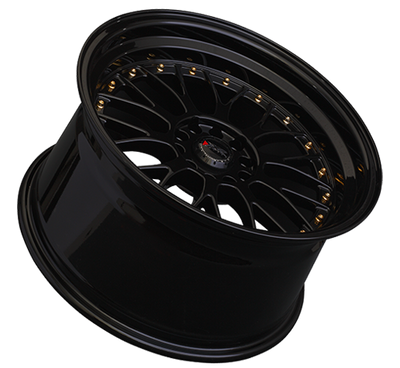 XXR 521 Wheel Black / Gold Rivets 17x7 +38 4x100,4x114.3