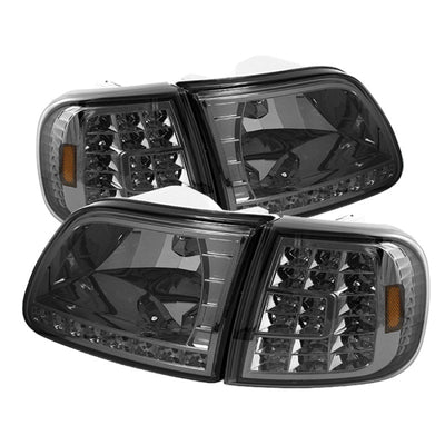 SPYDER Xtune Ford F150 97-03 Crystal Headlights w/ Clear LED Corners Smoke HD-ON-FF15097-LED-SET-SM 5014801