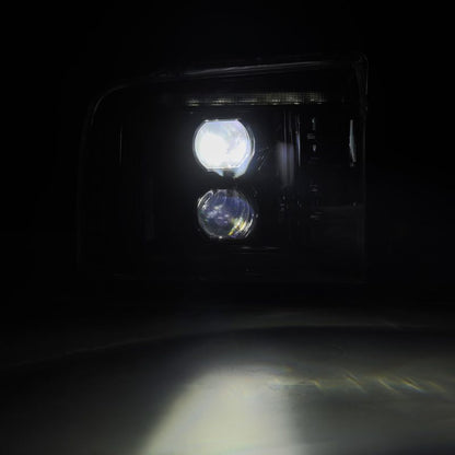 AlphaRex 05-07 Ford Super Duty/Excursion LUXX-Series LED Projector Headlights Alpha-Black