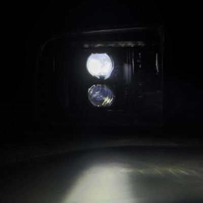 AlphaRex 05-07 Ford Super Duty/Excursion LUXX-Series LED Projector Headlights Black