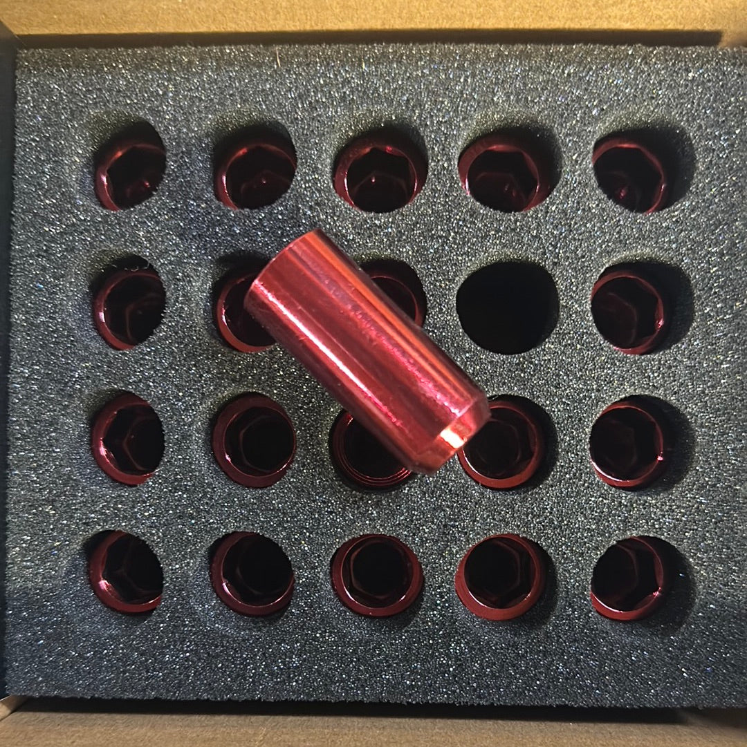 NNR 48MM inner hex lug nuts 12x1.5 Red     NNR-LN-IH481215RD