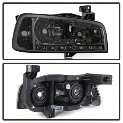 SPYDER Xtune Dodge Charger 06-10 1Pc LED Crystal Headlights Smoke HD-ON-DCH05-1PC-LED-SM 5017642