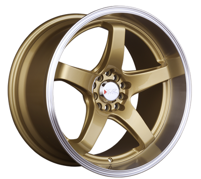 XXR 555 Wheel Hyper Gold / Machined Lip 18x10 +25 5x100,5x114.3