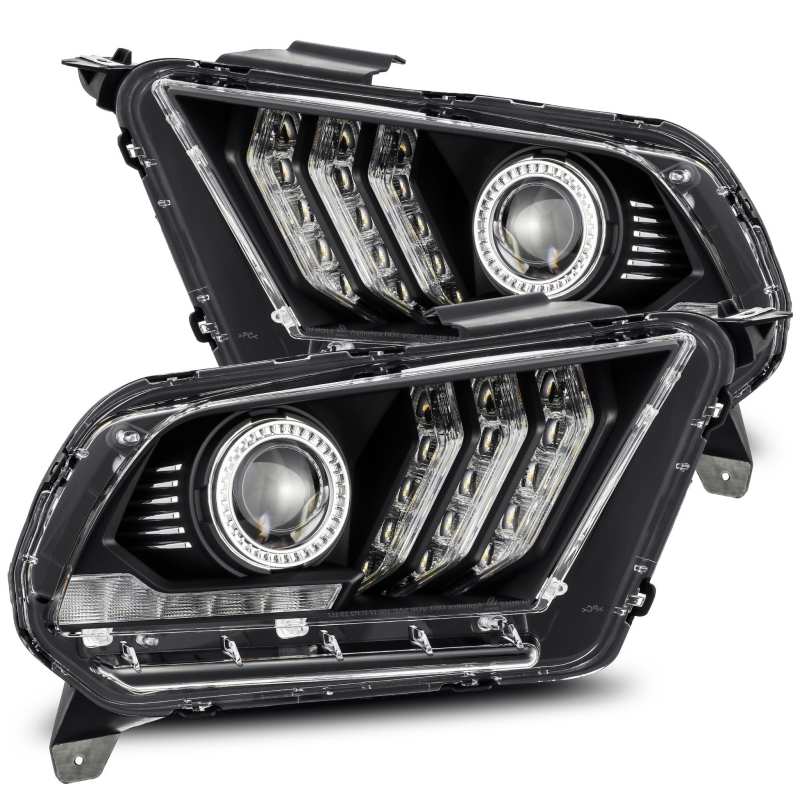 AlphaRex 10-12 Ford Mustang LUXX-Series LED Projector Headlights Black