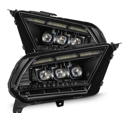 AlphaRex 10-12 Ford Mustang NOVA-Series LED Proj. Headlights Alpha-Blk w/Activ Lght & Seq.Sig SB DBL 880490 *Discontinued
